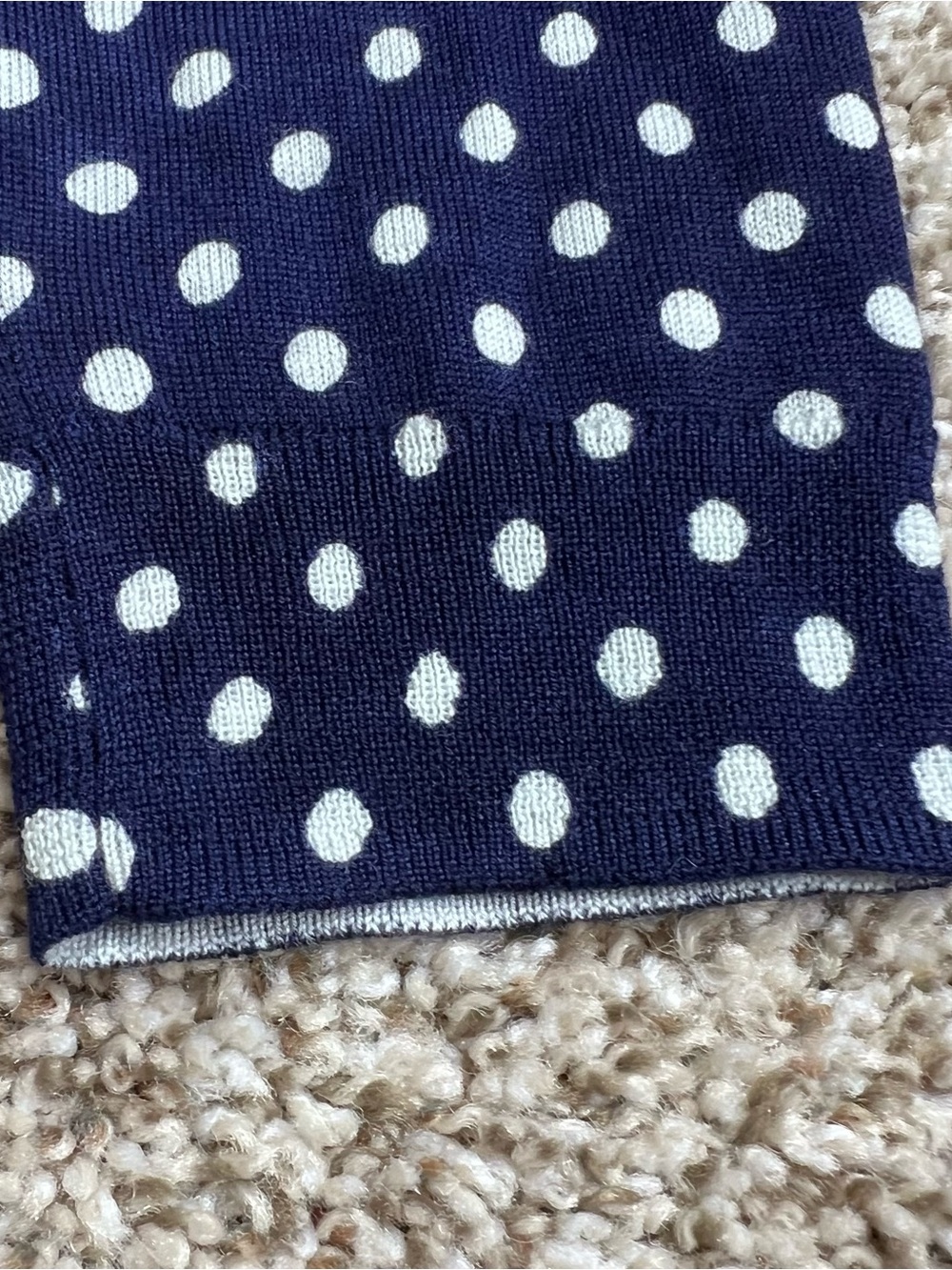 J. Crew Women’s Carolyn Cardigan Navy White Polka-Dot 100% Merino Wool sz Med - Picture 7 of 14
